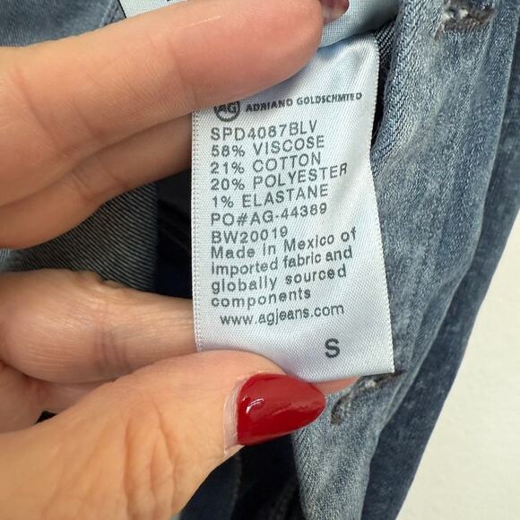 AG Adriano Goldschmied Denim Jacket Blue Stretch Jean Layering Women S Casual - Picture 4 of 6